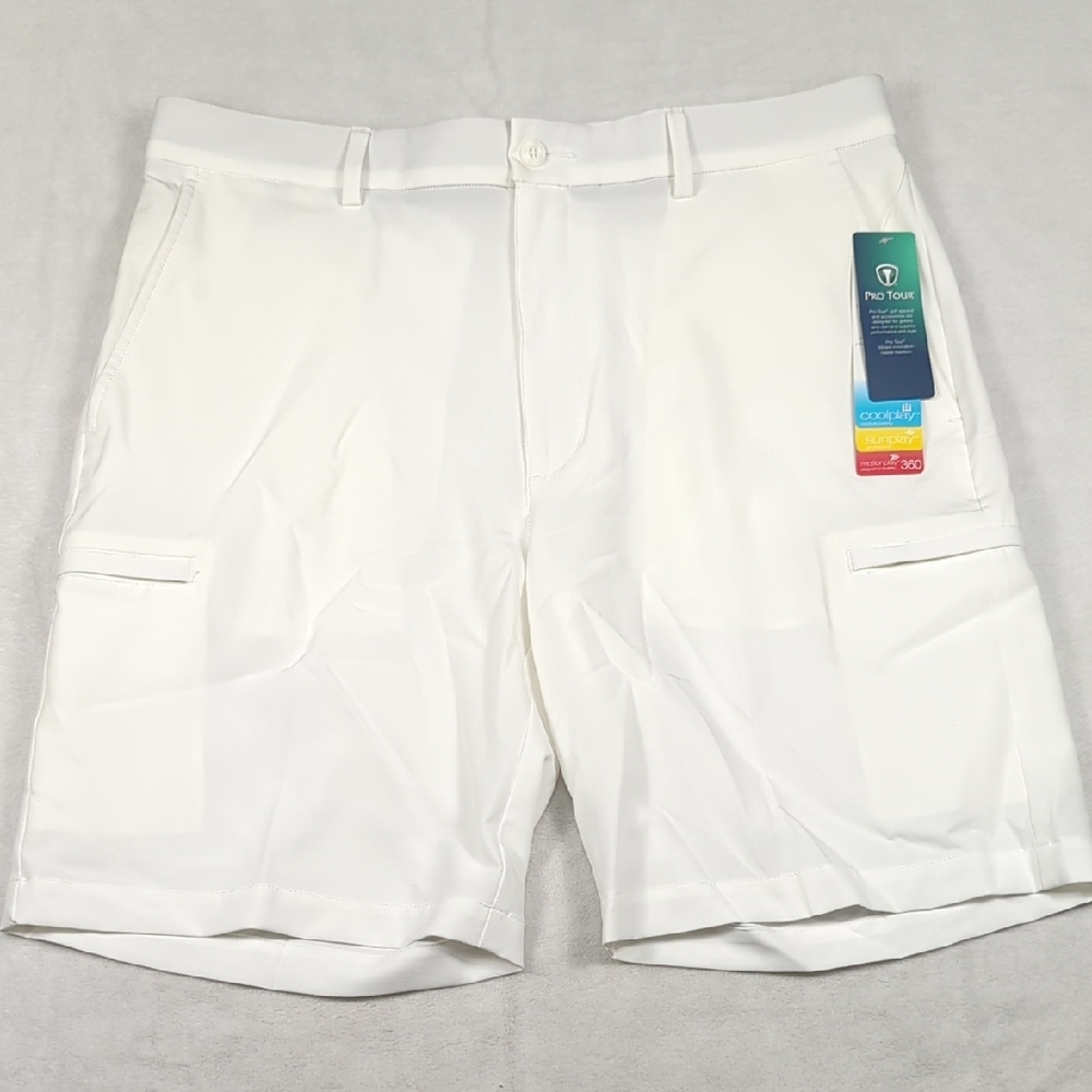 NEW Pro Tour Mens Cargo Golf Shorts White‎ Size 34